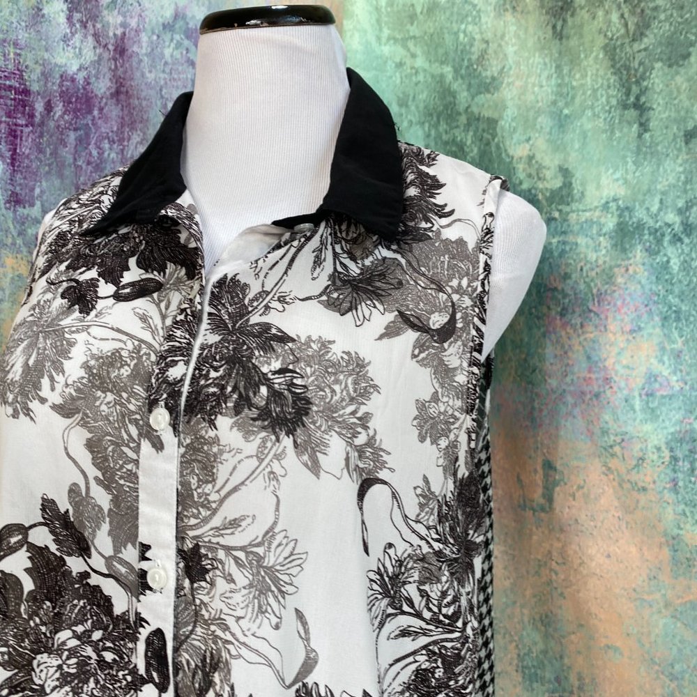 Kenar Work To Weekend Button Down Sleeveless Blou… - image 3